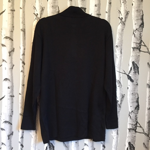 New High 1/4 Zip Collar Black Sweater - Picture 3 of 5